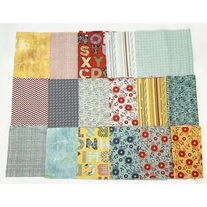 Moda Collection of Summer Picnic Basket Fabrics Blue Red Yellow Floral Geometric